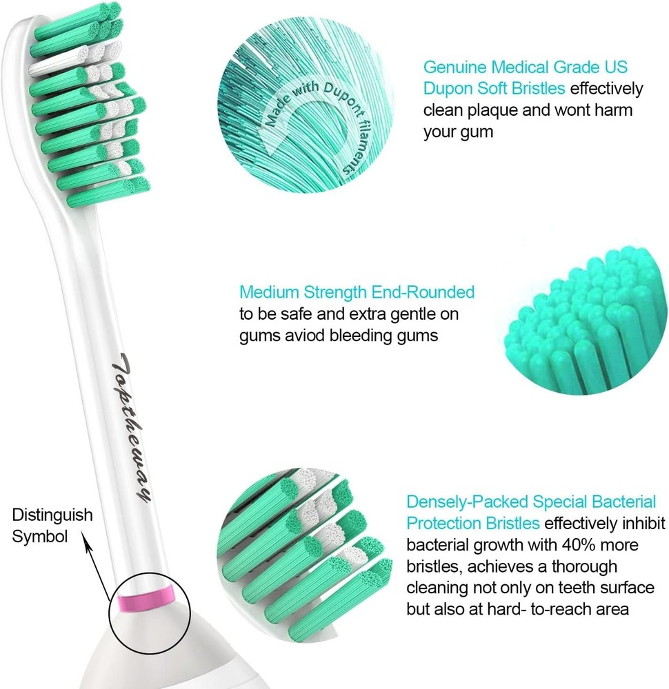 6 Pack Toothbrush Replacement Heads for Philips Sonicare E-Series,