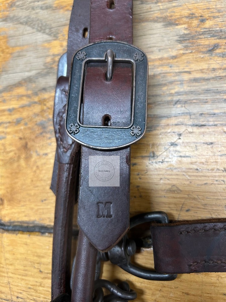 LEATHER COW HALTER WITH CHAIN LEAD(SIZE MEDIUM)