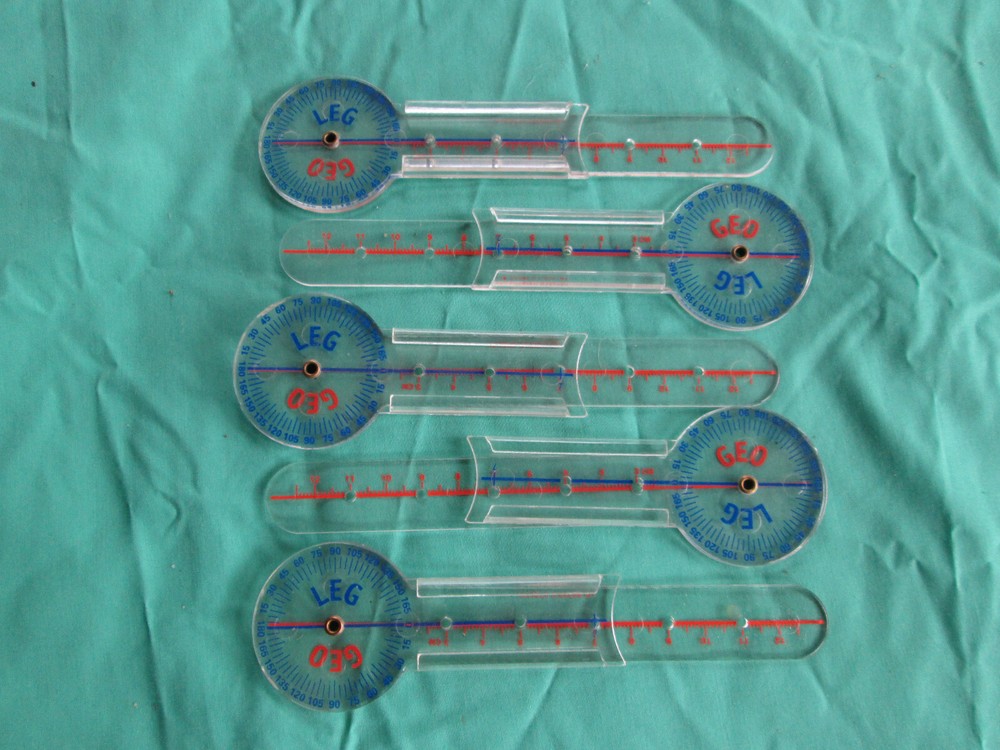 5 GeoLeg Math Tool Manipulative Protractor Compass Ruler All In One Goniometer