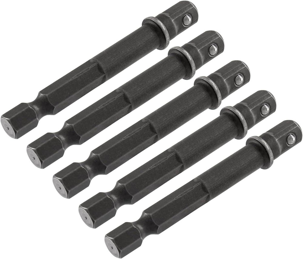 Square Socket Bit Adapter, 5 Pcs 1/4 Hex Impact Socket Extension Socket Driver B