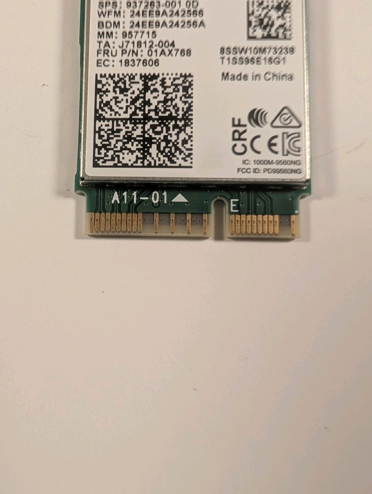 Intel 9560NGW M.2 WiFi Bluetooth 5.1 Card New OEM Pull ESD Bagged