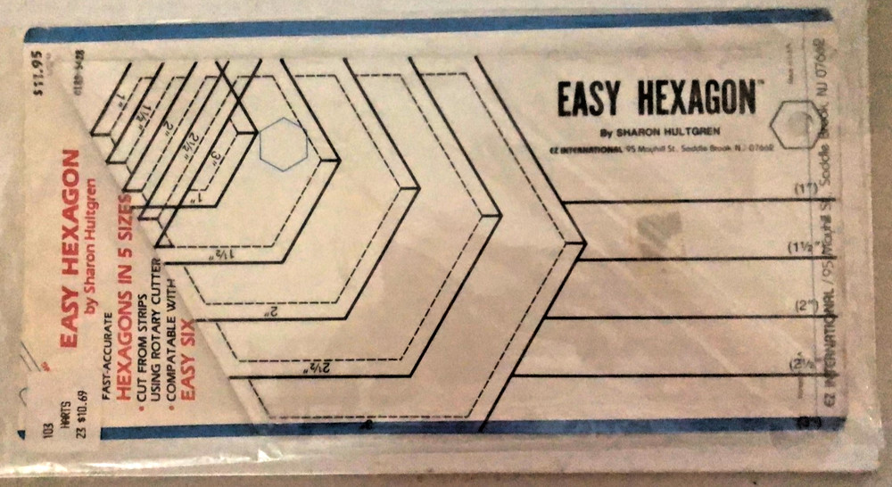 Easy Hexagon Quilters Plastic Ruler Cuts in 5 sizes new in package