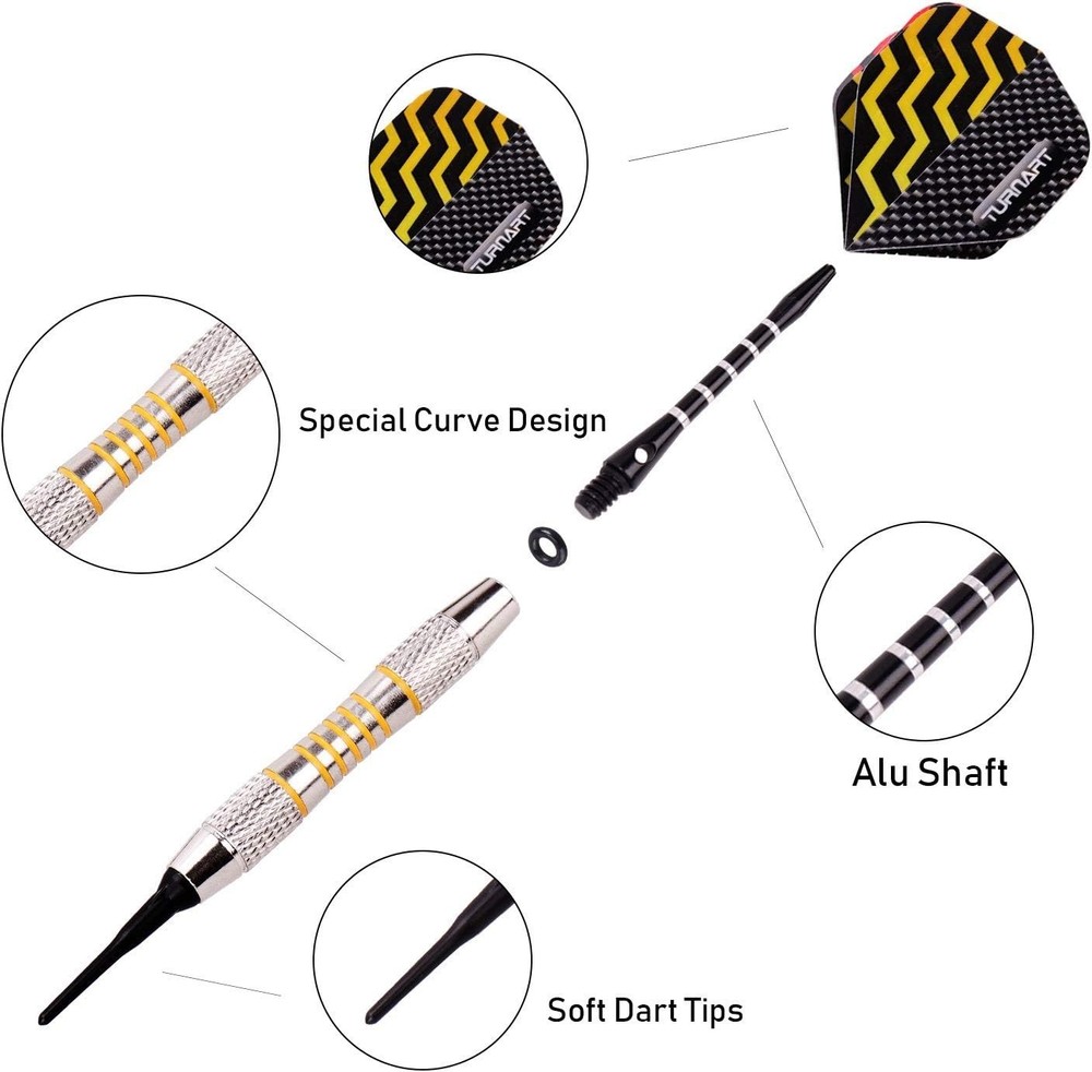 Professional Soft Tip Darts Set - 18g 9 Pcs with Accessories