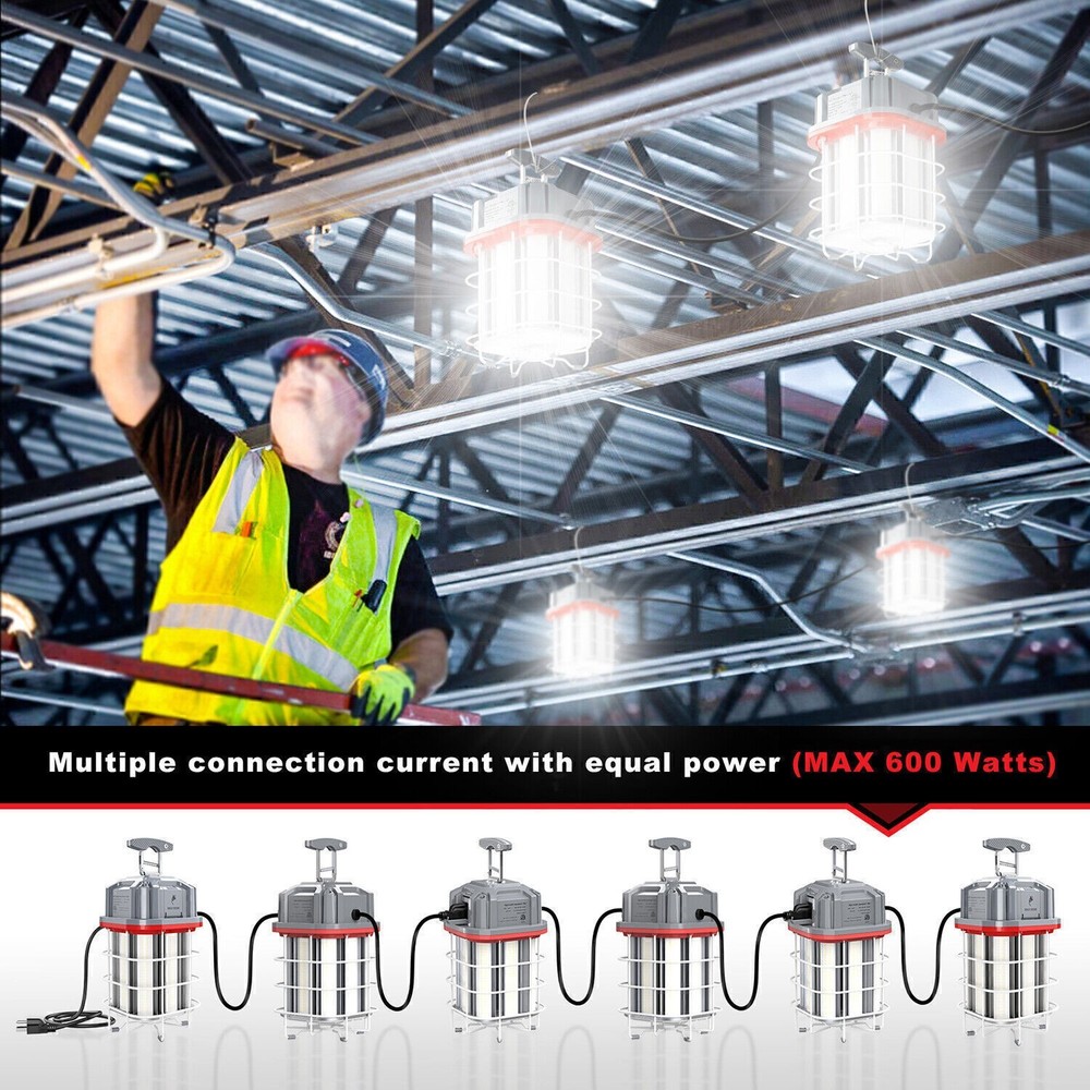 100W Linkable LED Temporary Work Light Hanging Construction Light 5000K 14,500LM