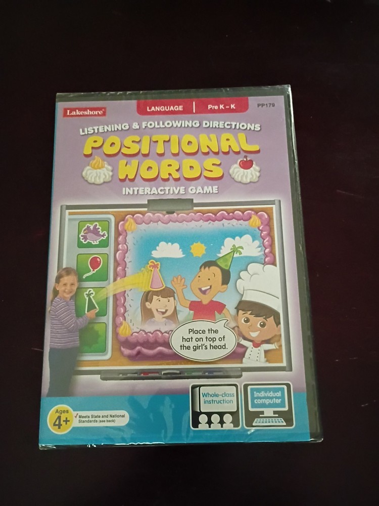 Positional Words: Interactive Game • Lakeshore • Windows/Mac • New/Sealed!!!