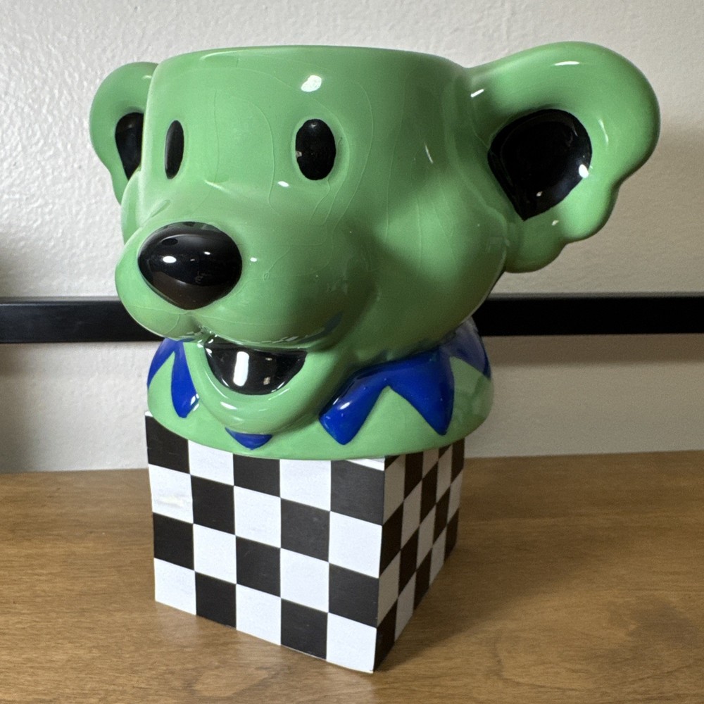 Grateful Dead Dancing Bear Molded Ceramic Mug Green 18oz