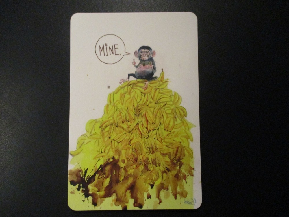 LORA ZOMBIE Art Postcard Handbill GREEDY MONKEY 4X6" silkscreen poster print E