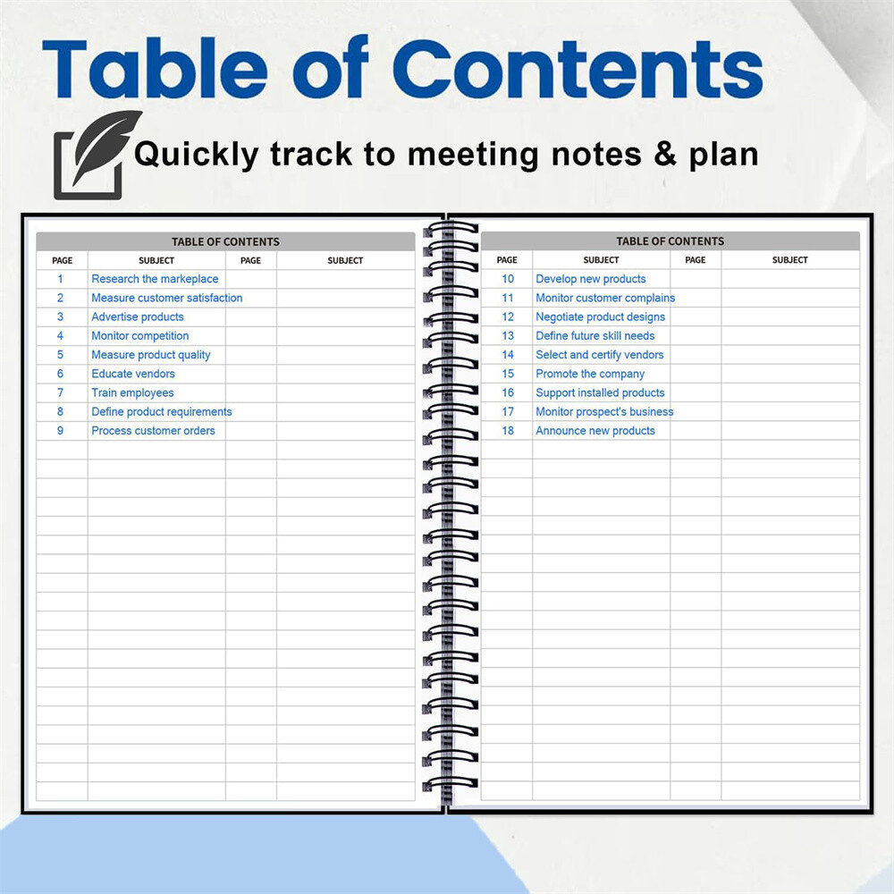 Professional Notebook Spiral Metting Notebook 8.5" X 11" 120 Sheets 2 Pack