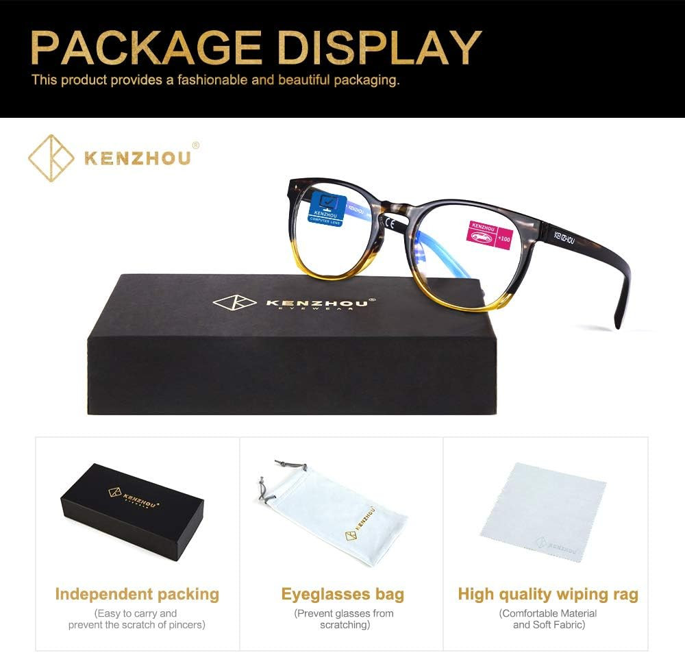 Computer Reading Glasses Blue Light Blocking Lightweight Glasses for Women 2 Pac