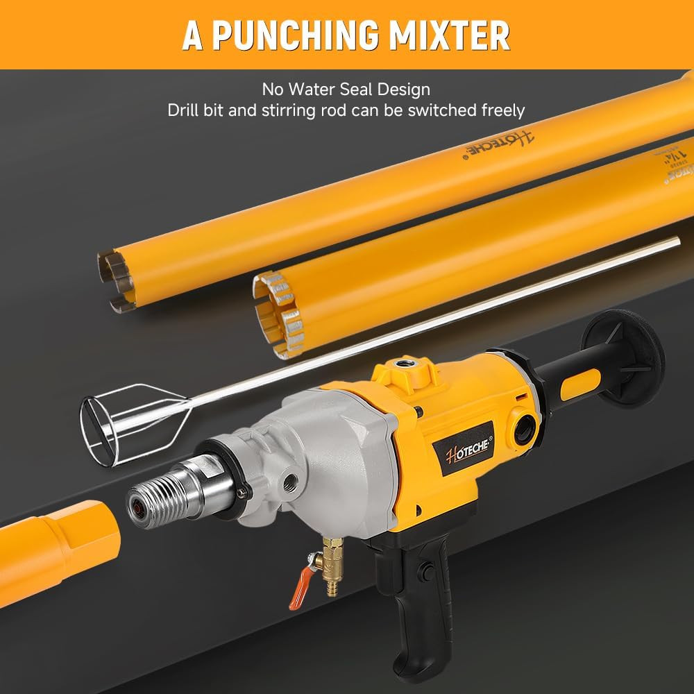 Diamond Core Drilling Machine 1700W Handheld Variable Speed Wet Dry Core Drillin