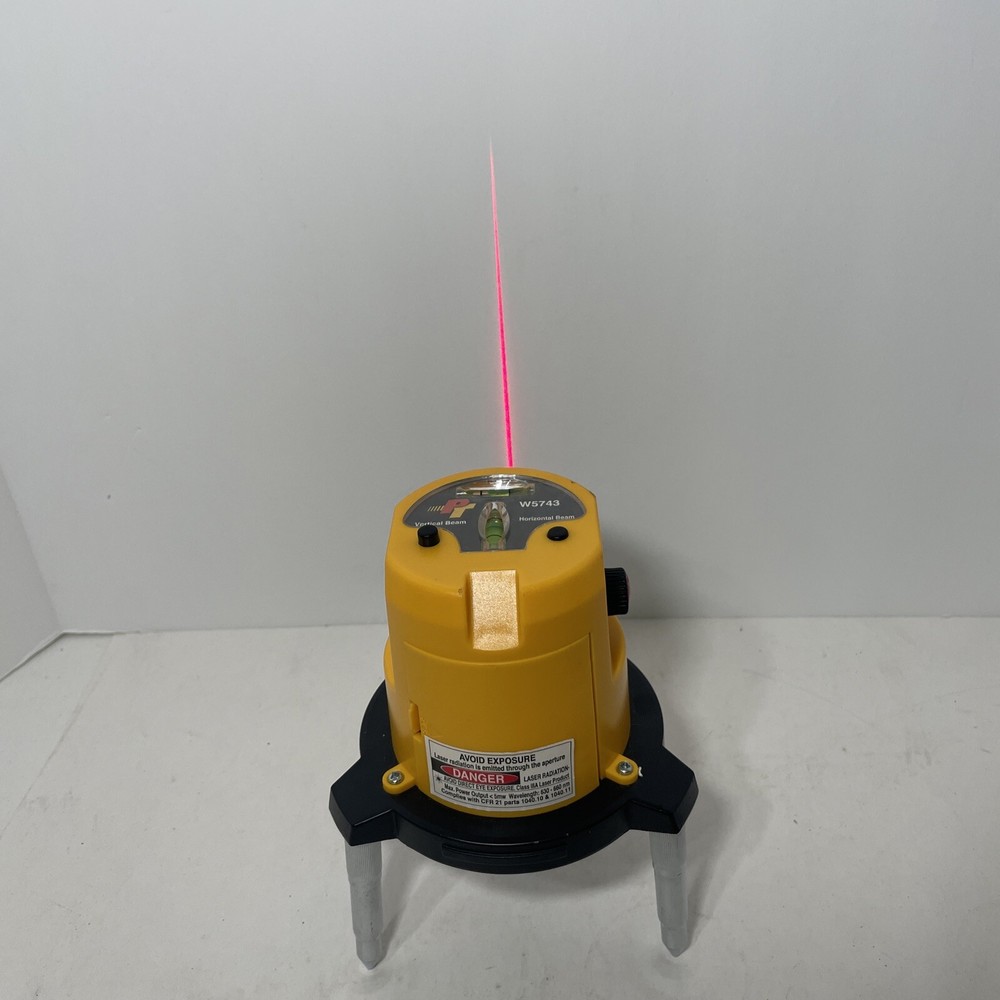 Laser Level Performance Tools Cross Beam Laser W5743 w/ Case + Base