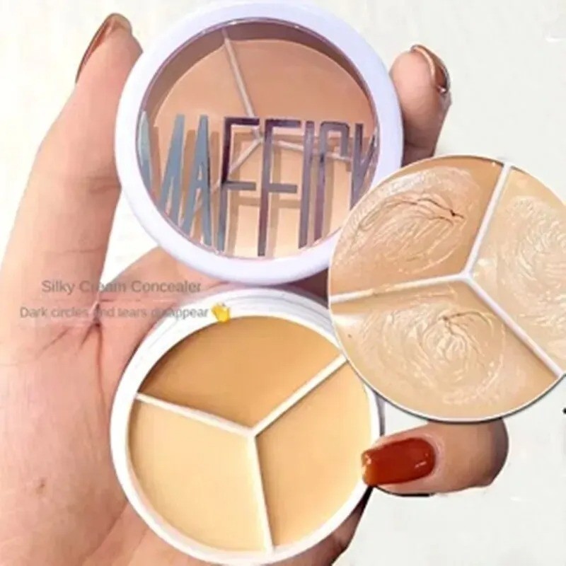 3-Color Concealer Palette Professional Corrector Makeup Kit Covers Dark Circles
