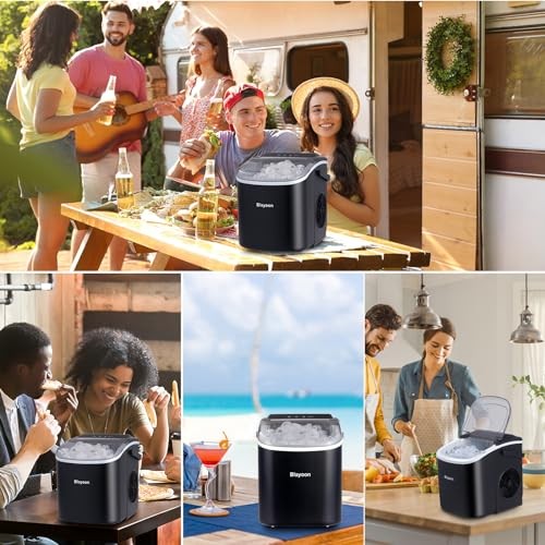 Ice Maker Countertop, Portable Ice Machine Self-Cleaning, Portable Ice Cube