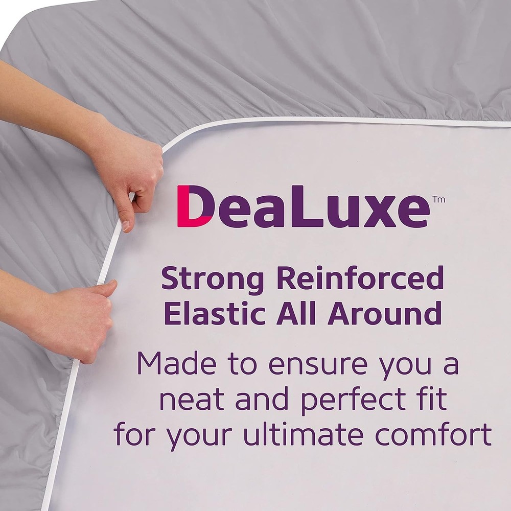 Luxurious Queen Fitted Sheet – Extra Deep Pocket 21" Microfiber – Calm Grey