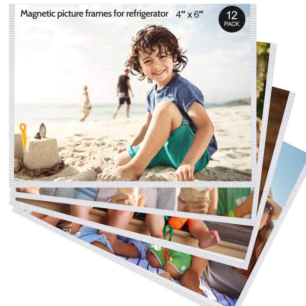 vivinin Magnetic Picture Frame, 12 Pack Frame Reusable, 4x6", 12pack