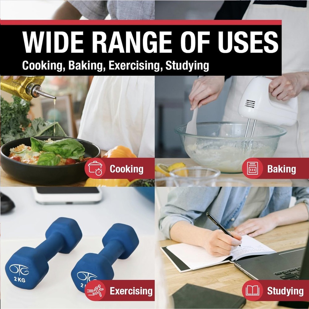 CDN TM8 Digital Cooking Timer and Clock, White