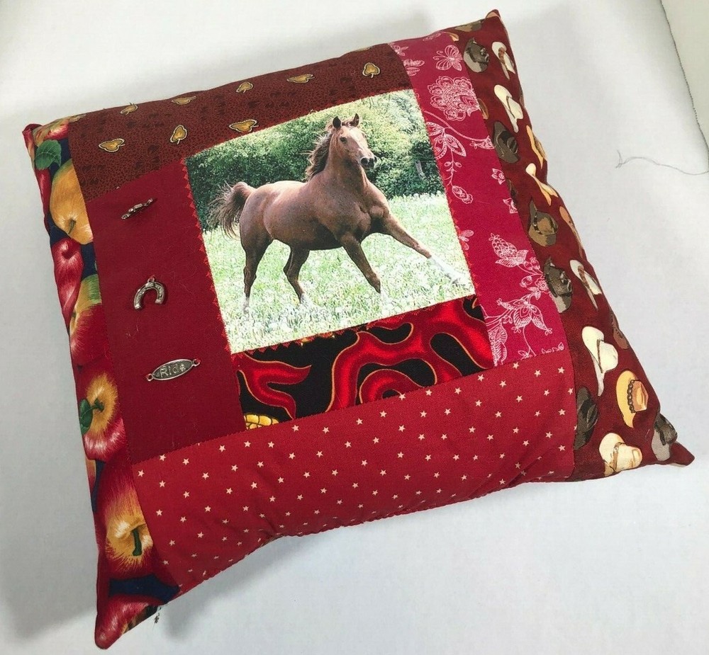 Versatile Horse Themed Throw Pillow - 12 x 12 - Two Sided