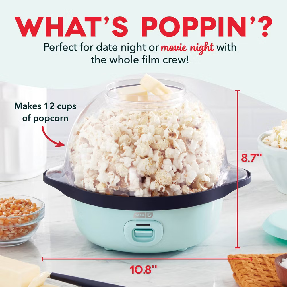 Dash 3qt Smartstore Stirring Popcorn Maker Aqua