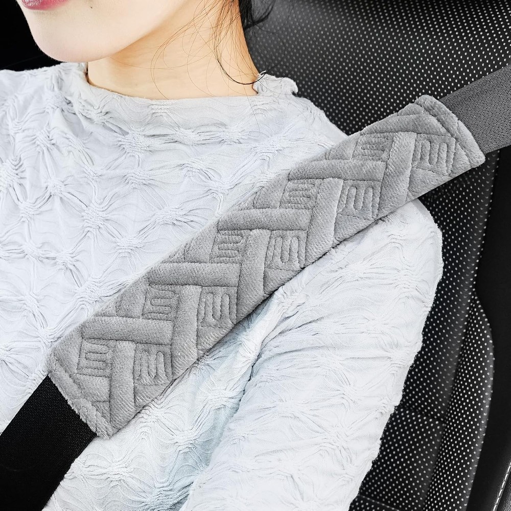 JUSTTOP 2-Pack Car Seat Belt Pads Shoulder Strap Gray