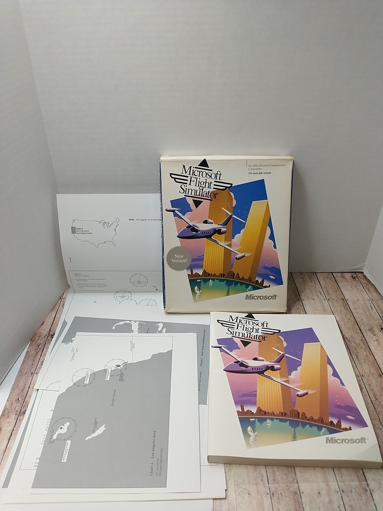 Microsoft Flight Simulator Information Manual And Flight Handbook Charts No Game