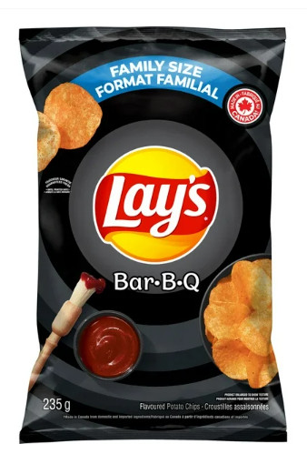 Lay's Bar-B-Q Flavored Potato Chips, 220g (2 Pack)