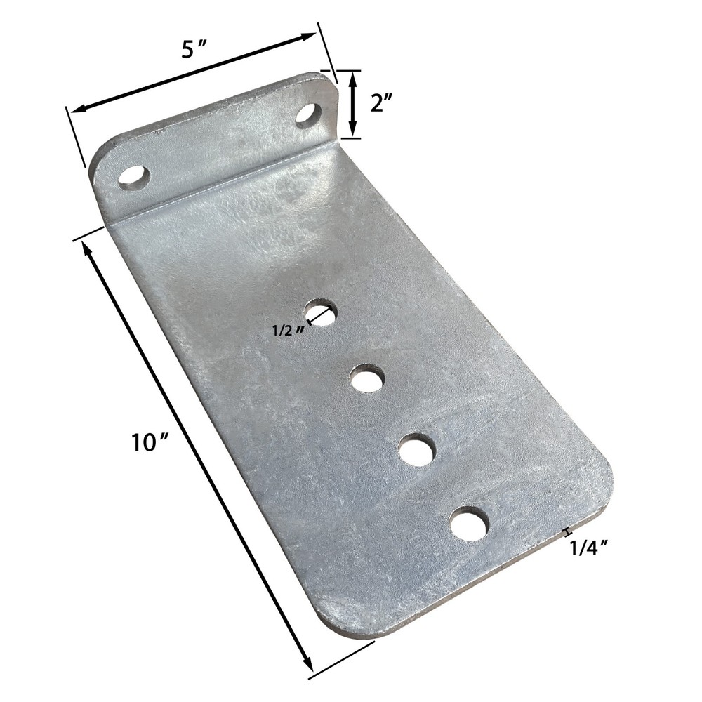8 Pack - 10" Galvanized L-Type Boat Trailer Bunk Bracket, Heavy Duty