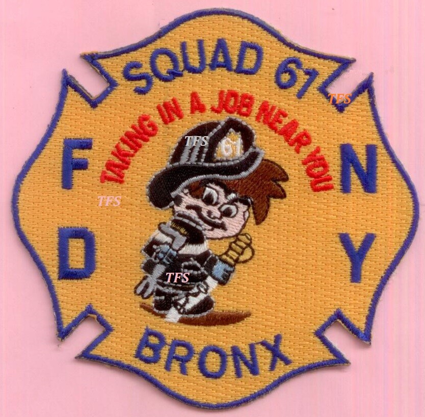 New York City Fire Dept Squad 61 Patch Maltese