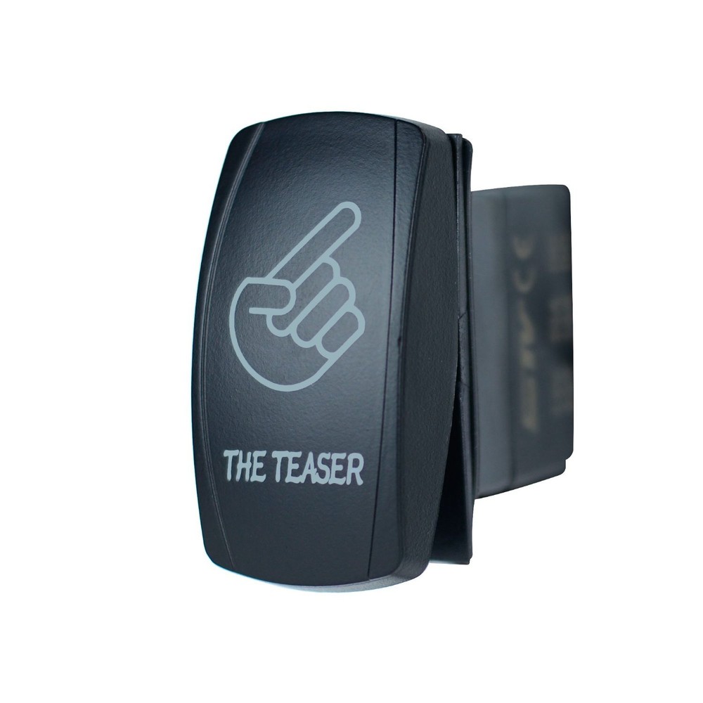 BLUE ROCKER SWITCH LASER ETCHED 20A 12V THE TEASER
