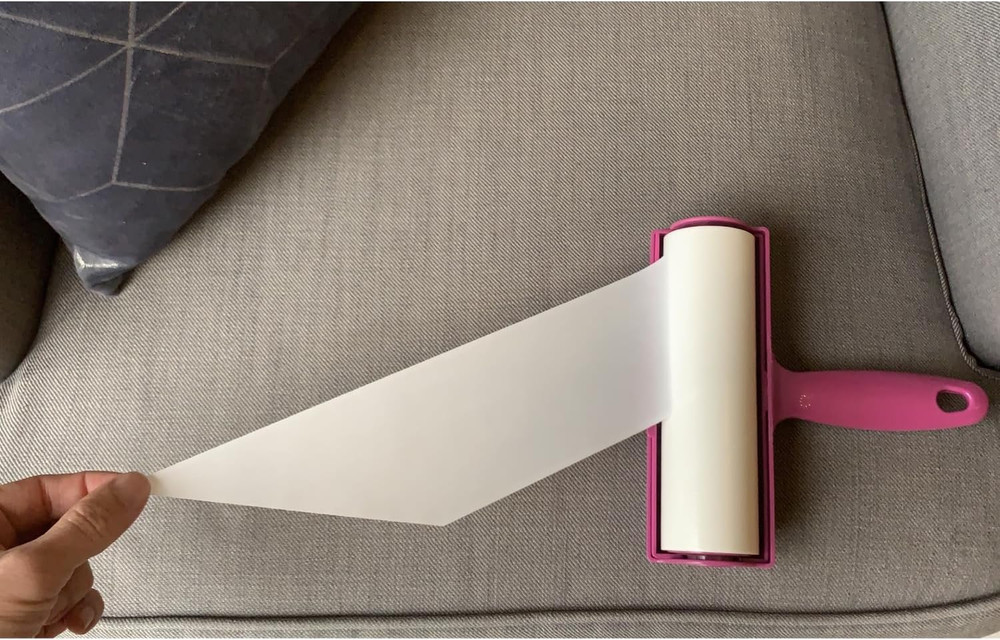 Large Lint Roller 6.3" with Extra Refill -120 Sticky Sheets, Protective Cover De