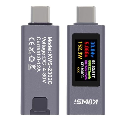 1PCS USB C Tester Power Meter, 4-30V 0-12A Type-C PD Tester Digital