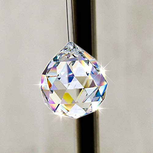 Clear Crystal Prism Ball Suncatchers, 40MM Window Prisms, 3 Pack