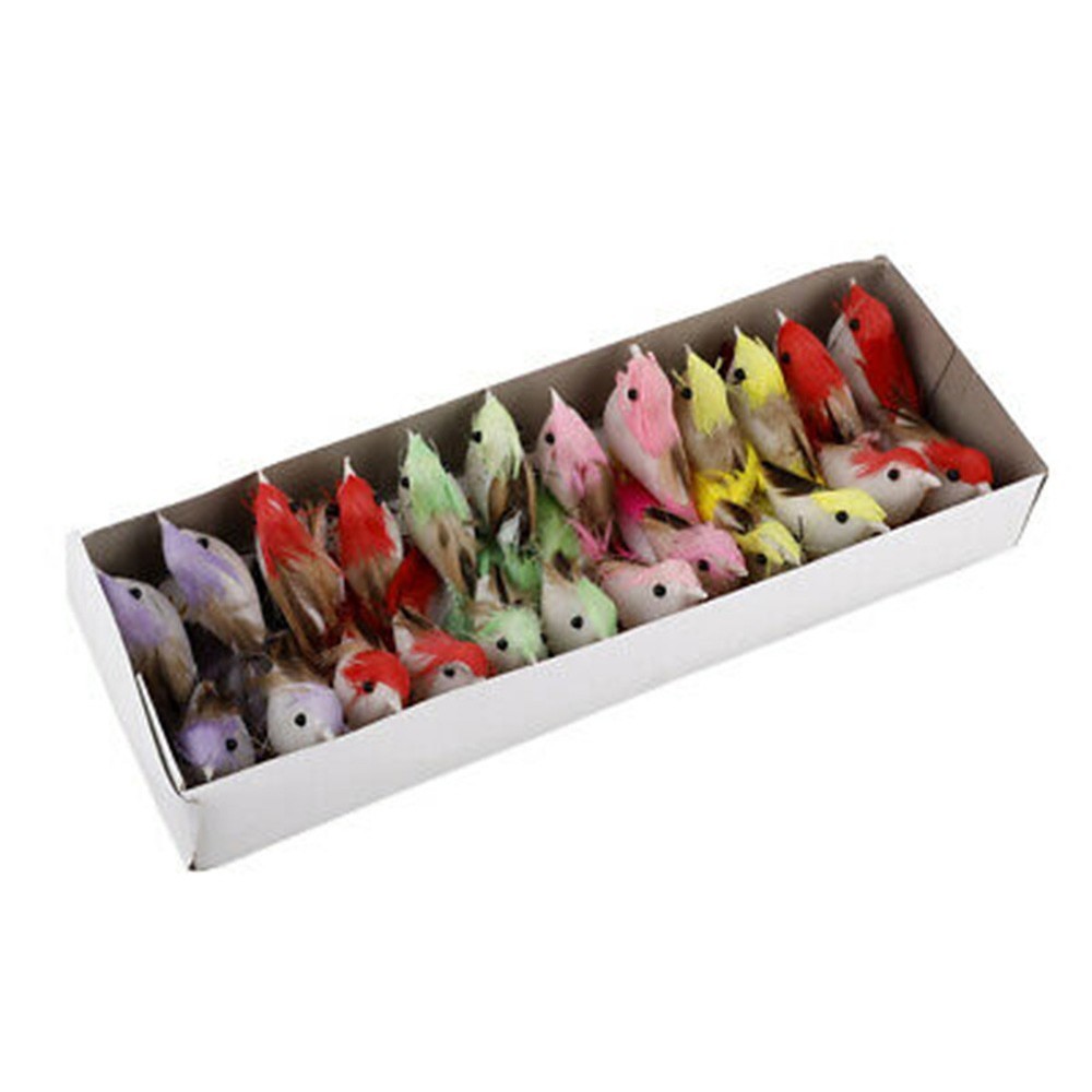 Simulation Feather Bird Home Garden Decor Multi Functional 24 Pcs DIY Crafts