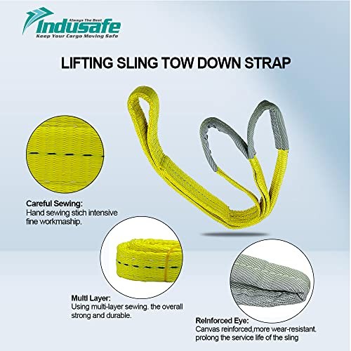 3FT Lift Sling Straps, 2 Ply Polyester Rigging Straps, 1inch Web Sling,