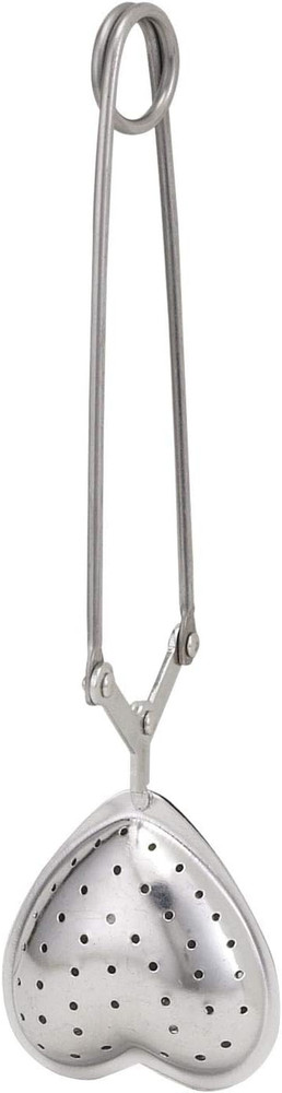 HIC Kitchen Snap Tea Infuser, Heart-Shaped, 18/8 Stainless Steel, for Loose Leaf