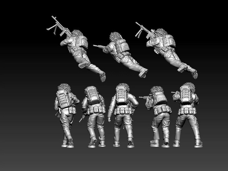 3D printed 1/72 Modern Britain "SAS Operational Team C" 8 man group model