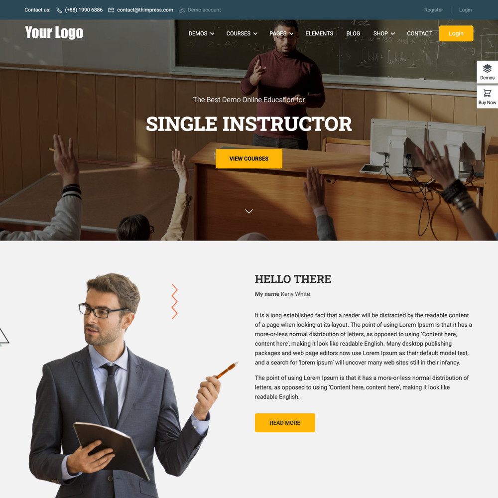 Instructor Website Design with Free VPS Web Hosting and Installation