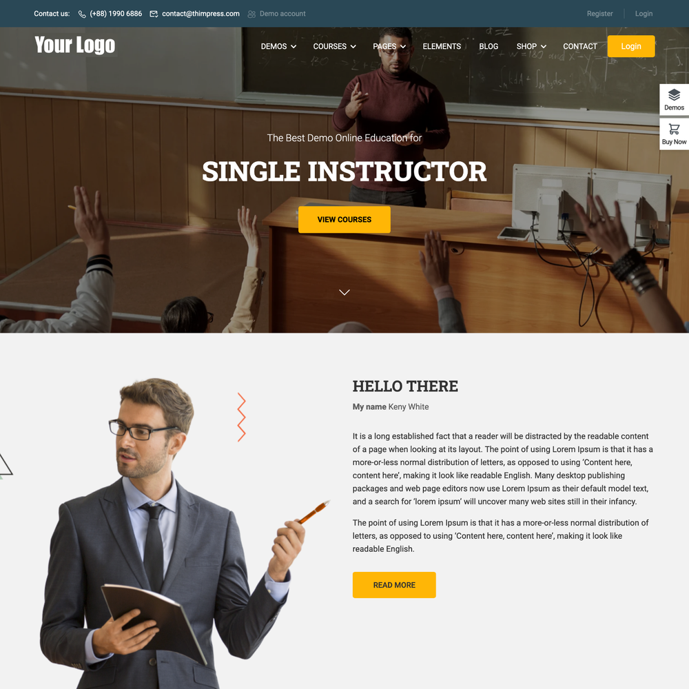 Instructor Website Design with Free VPS Web Hosting and Installation