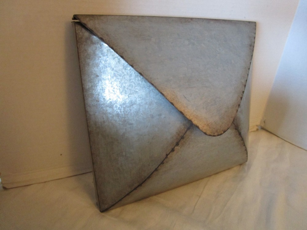 Galvanized Metal wall Envelope with hinged flap Letter Mail Organizer Rustic 11"