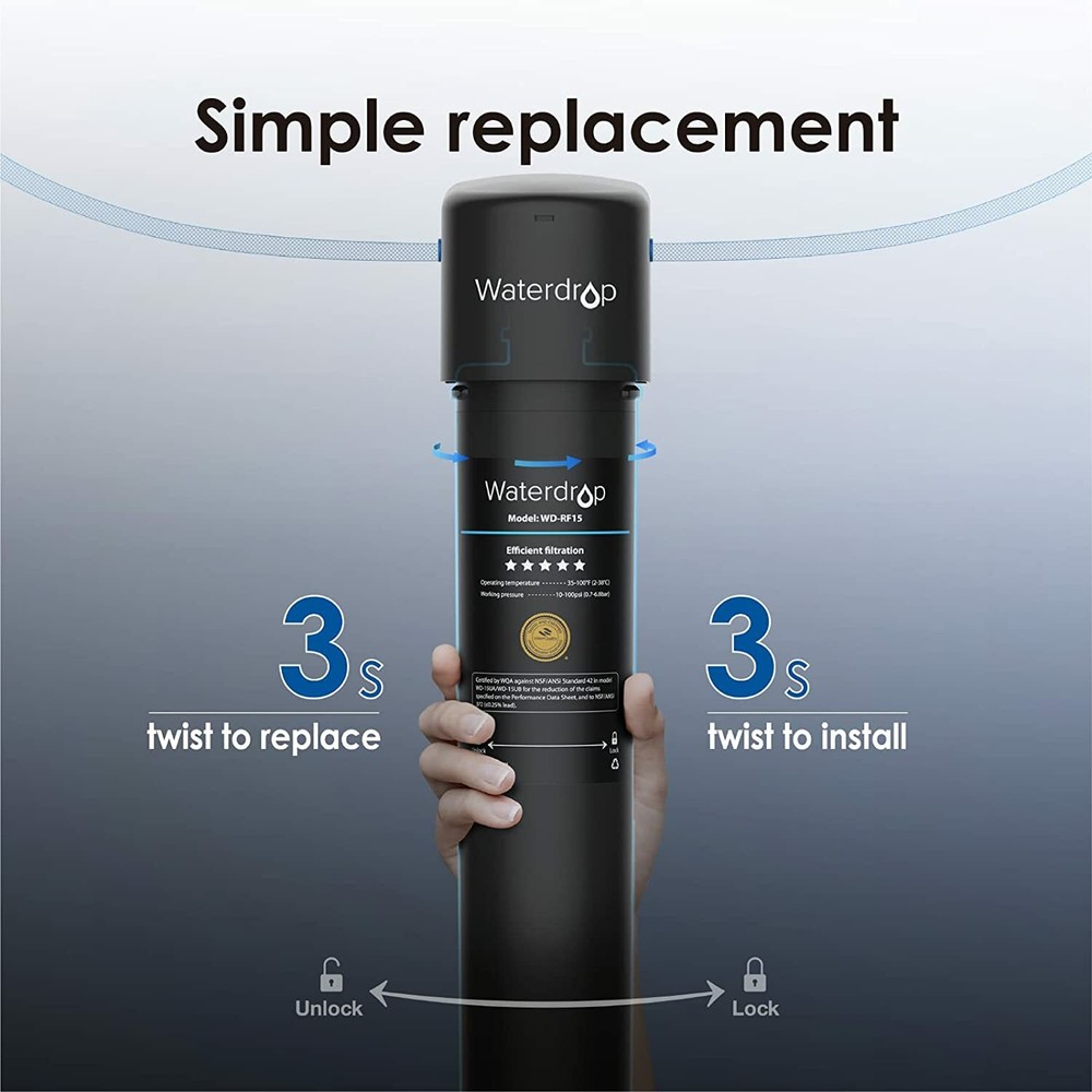 Waterdrop RF15 Water Filter, 16000 Gallons High Capacity