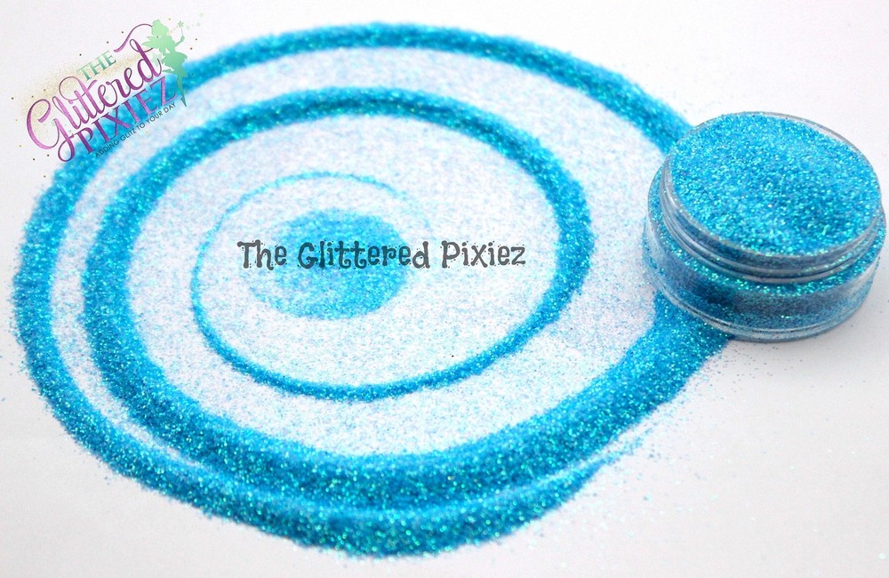 BLUE TOPAZ iridescent glitter- Pixie Dust( extra fine glitter)