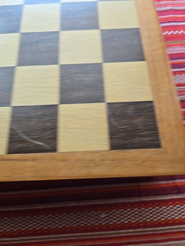 Vintage Glazed Ceramic Duncan Complete Chess Set With Board