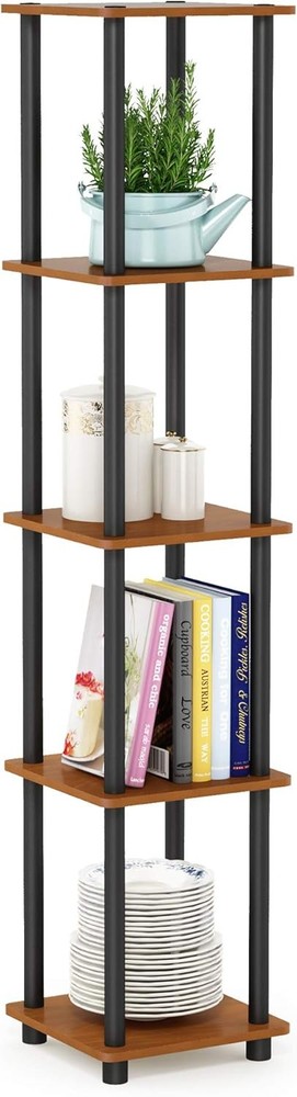 Turn-N-Tube No Tools Decorative Display Shelf 3-Tier Ladder Solid White/Black