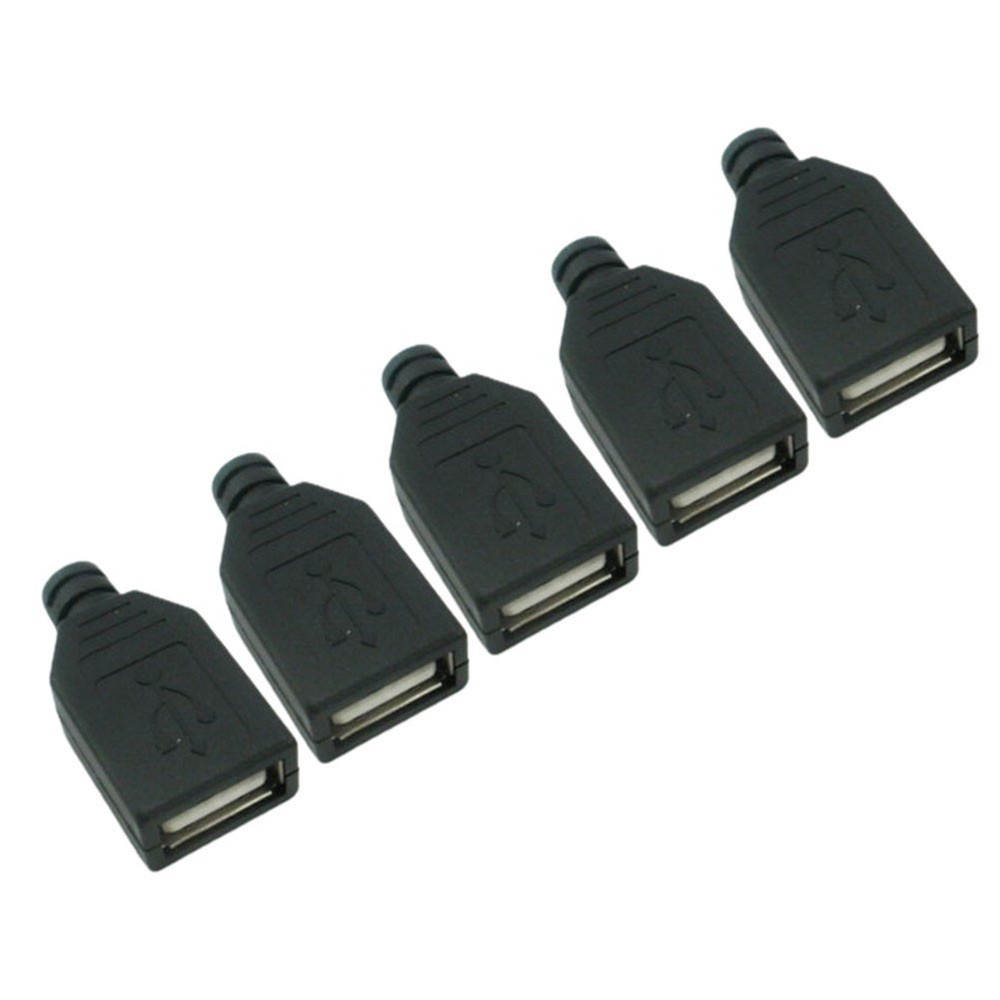 Accessories USB Female Socket Connector Shell USB 2.0 5V Mobile Female Socket
