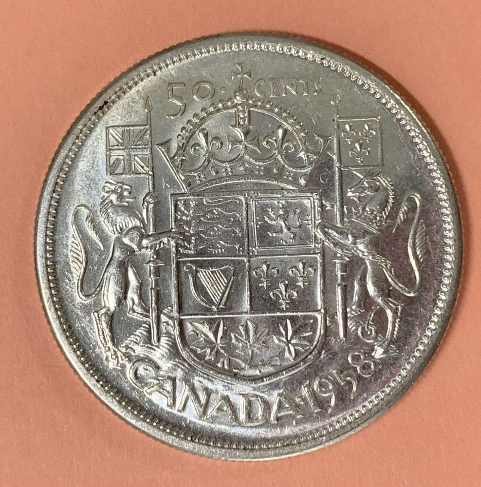 Canada 1958 DOT Silver Half Dollar, MS++++, High Grade Variety