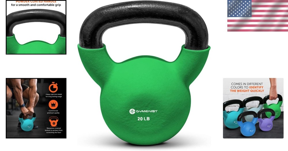 Durable 20-lb Neoprene Kettlebell with Comfortable Grip for Effective Workouts