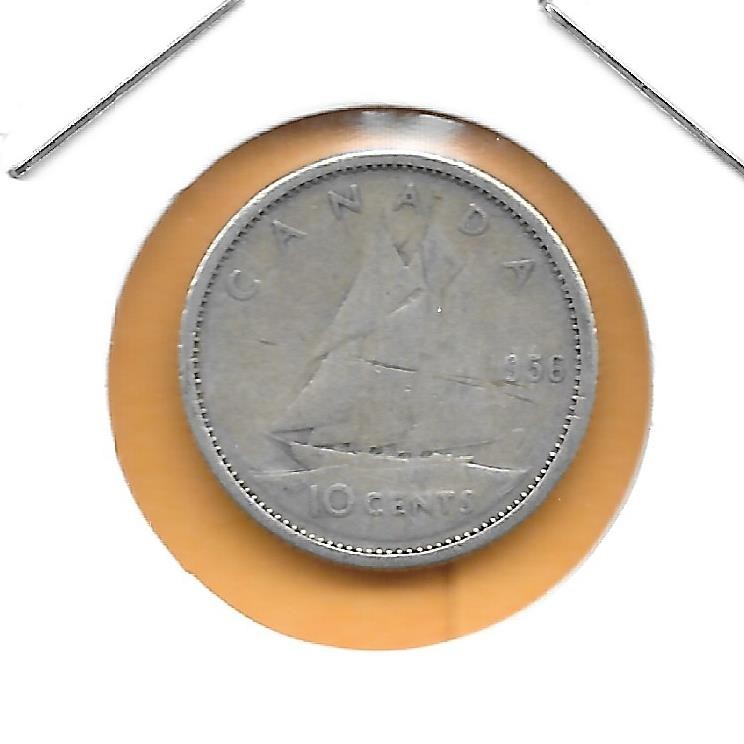 1956 CANADIAN 10 CENTS NICE (SILVER)