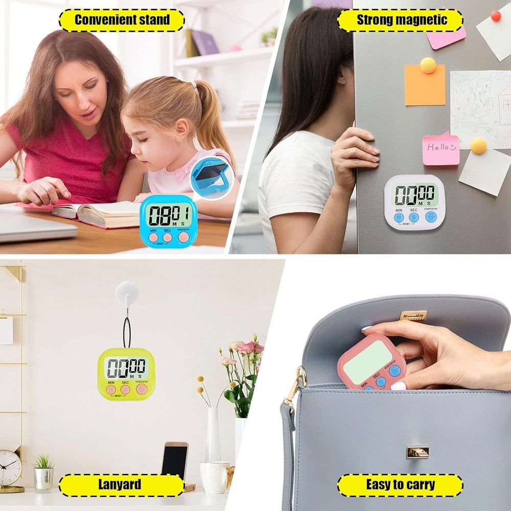 4-Piece Multi-Function Electronic Timer, Learning Management, Suitable for Ki...