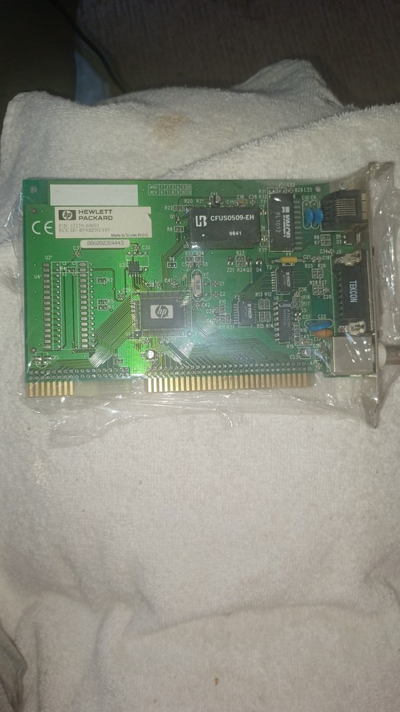 vintage Hewlett-Packard (HP) ISA bus network interface card.