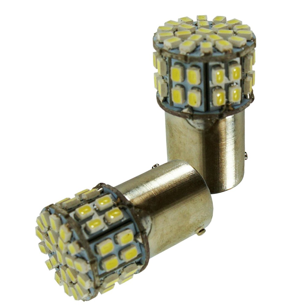 Replacement 1156 50 White LED Tail, Brake, Indicator Light Bulb x2
