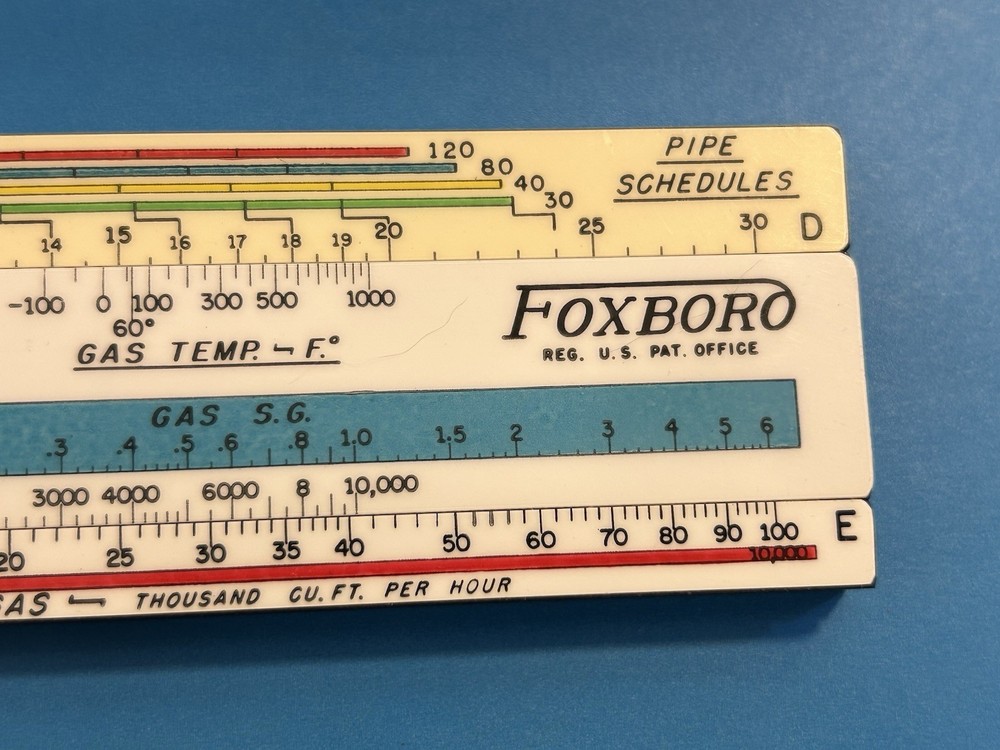 Foxboro Flow Slide Rule In Leather Case